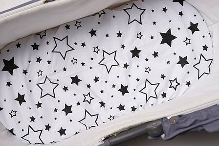 Водонепроникне простирадло на гумці в люльку в дитячу коляску 100% бавовна, фото 1