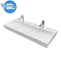 Умивальник подвійний 120 см накладний меблевий Fancy Marble Vitold