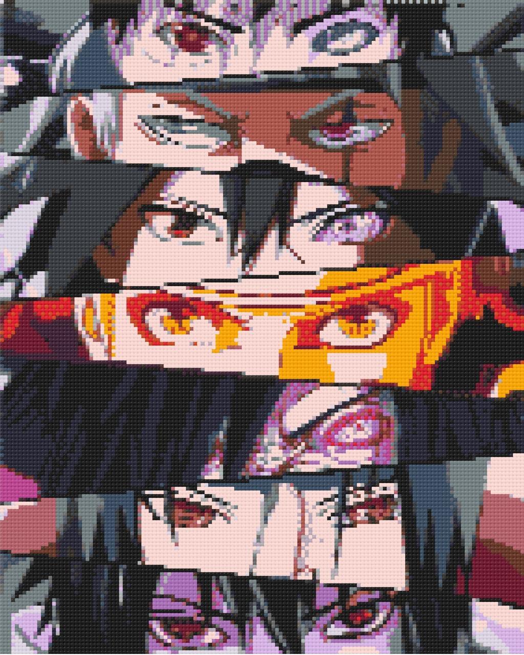 Алмазна мозаїка аніме Наруто сила очей 40х50 см Орігамі (OD3272), фото 1