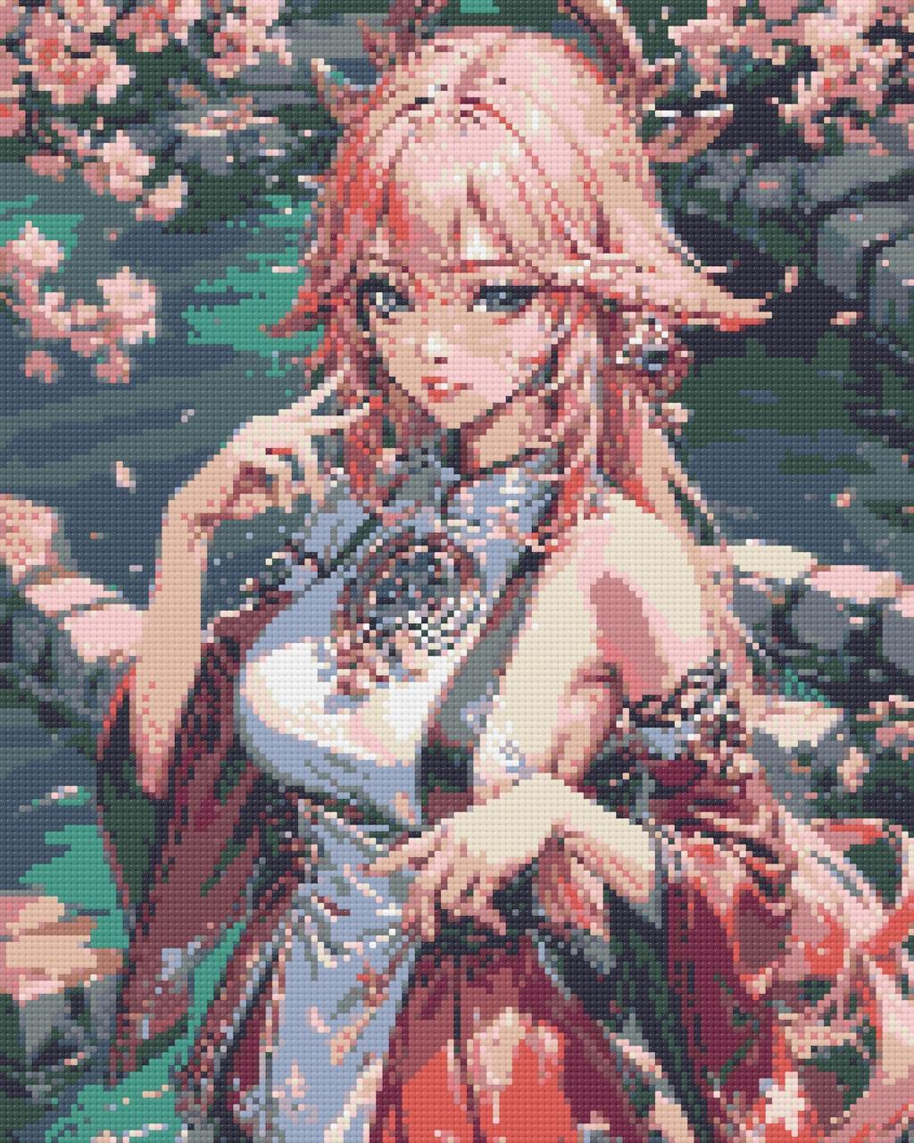 Алмазна мозаїка аніме Геншин Імпакт Яе Міко 40х50 см Орігамі (OD30650), фото 1