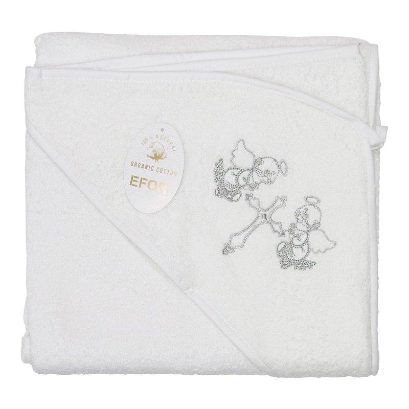 Крижма Gulcan - Ангел з куточком і вишивкою срібло 100*100, фото 1