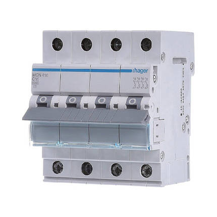 Автоматичний вимикач 4P 6kA C-16A 4M MCN416, фото 1