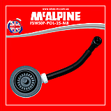 Злив для кухонної мийки чорний мат 1 1/2"x113 мм з круглим переливом FSW50P-POL-25-MB McAlpine, фото 5
