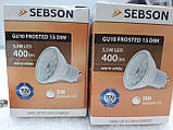 Світлодіодна лампа sebson gu 10 frosted 15 dim 5.5w 400 lm, фото 4