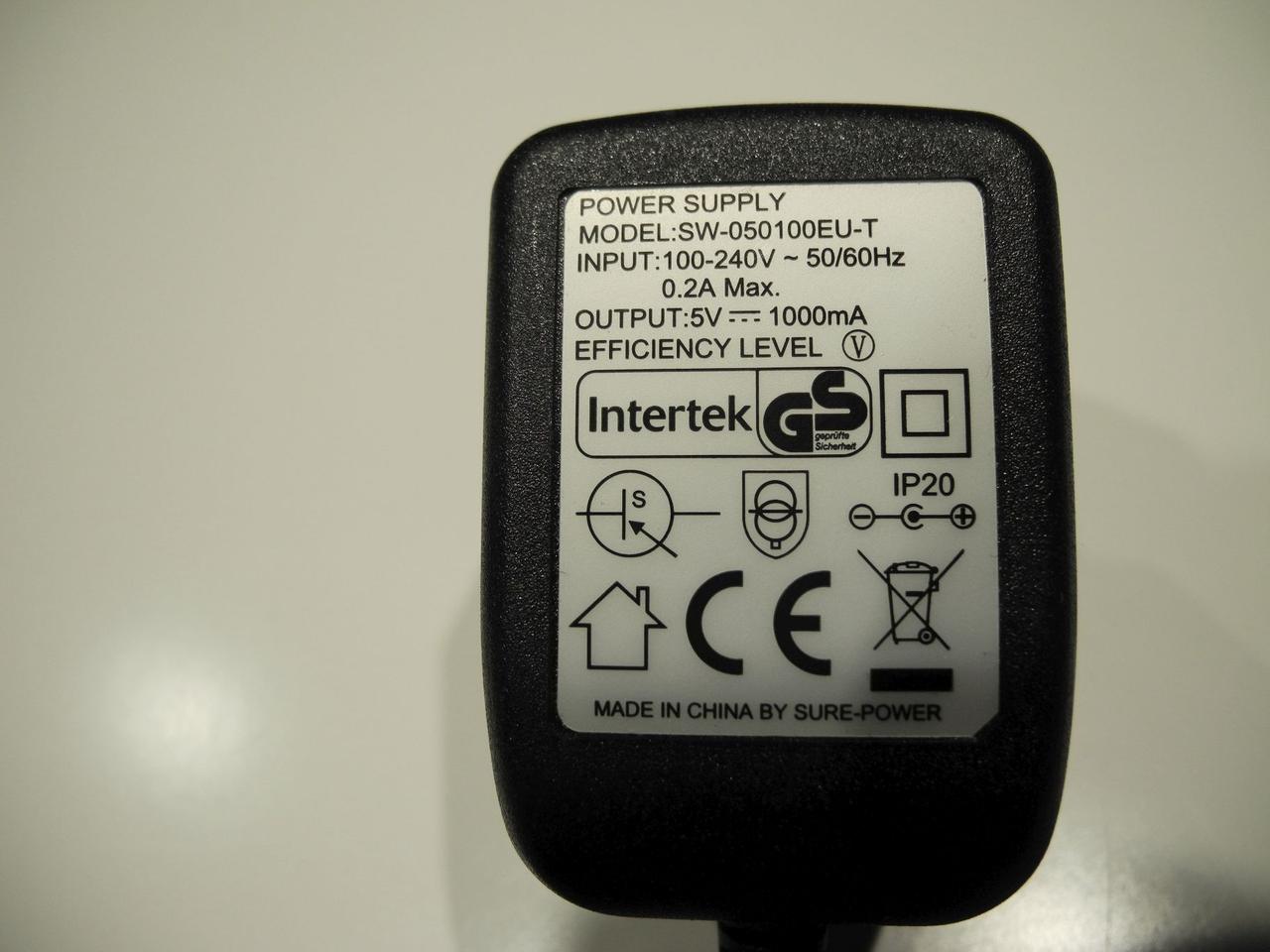 Блок живлення 5V SW-050100EU-T, фото 1