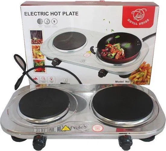 Електрична плита Royal Swiss YQ-200D-3S нержавіюча сталь 2500 Вт 2 млинці, фото 1