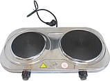 Електрична плита Royal Swiss YQ-200D-3S нержавіюча сталь 2500 Вт 2 млинці, фото 2