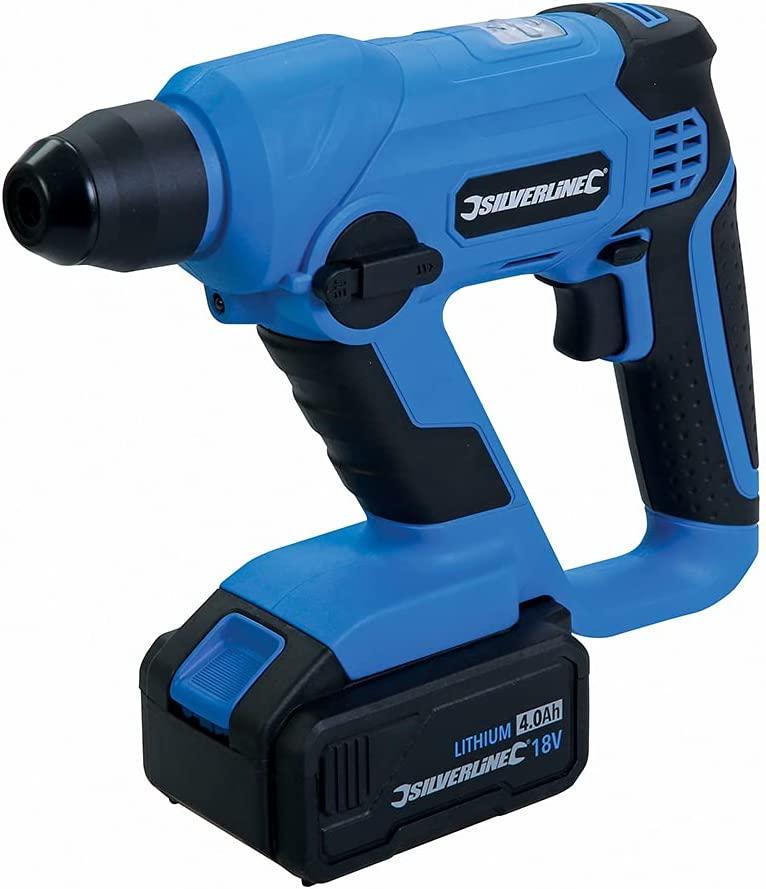 Перфоратор акумуляторний Silverline 949611 18 В SDS. літій-іонний акумулятор 18 В, 4 Ач., фото 1