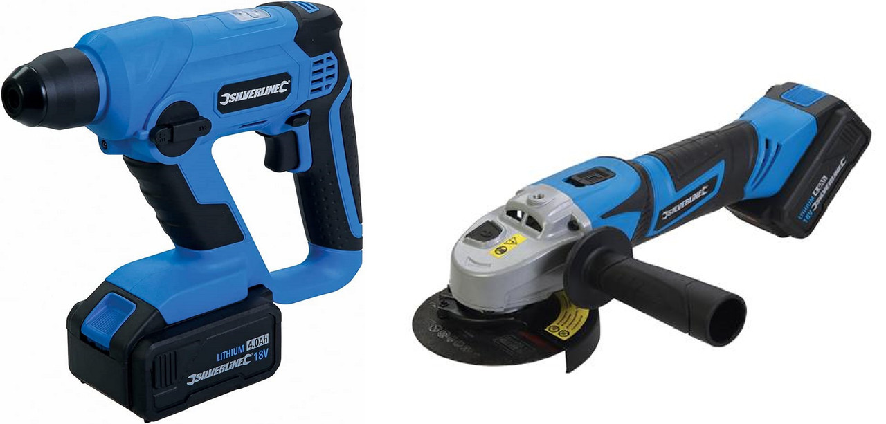 Набір електроінструментів 2 в 1 Перфоратор / Болгарка / 2 Аккуммулятора 4 Амч, фото 1