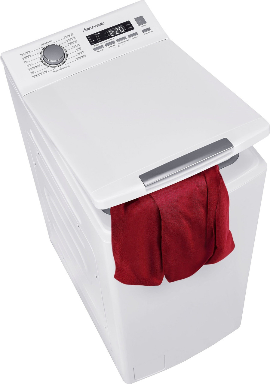 Пральна машина Hanseatic HTW8013C з вертикальним завантаженням 8 кг Б/У, фото 1