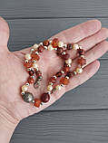 Сердолик, перли, бурштин намистини вінтаж із натуральними каменями. Буси Індія!, фото 5