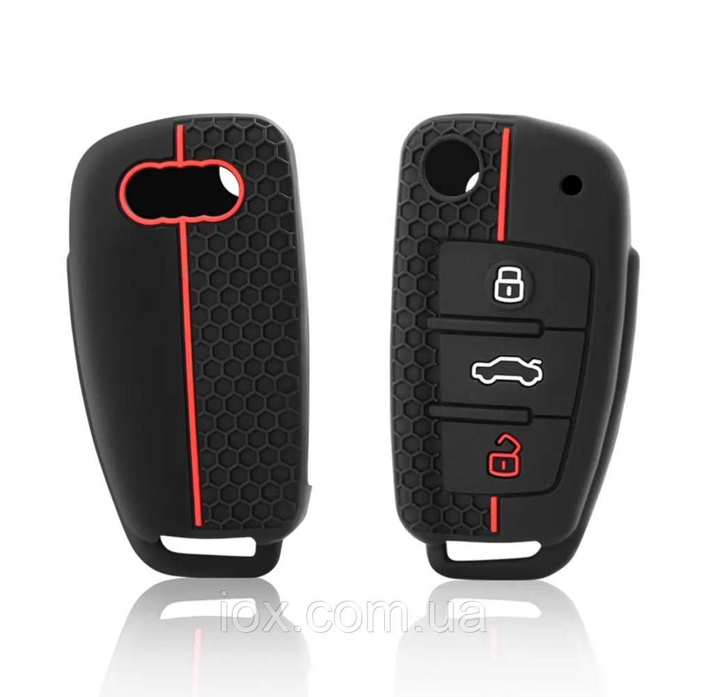 Силіконовий чехол на ключи для Audi A1 A3 A6 C5 C6 Q3 Q2 Q7 TT TTS R8 S3 S6 RS3 RS6 A4 проризинений