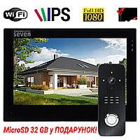 Комплект Wi-Fi домофона 7 дюймів із викличною панеллю SEVEN DP-7577/07Kit black