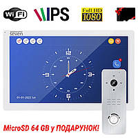 Комплект Wi-Fi домофона 10 дюймів із викличною панеллю SEVEN DP-7517/07Kit white