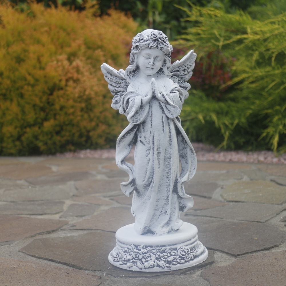 Ангел на підставці у віночку молиться світиться 32*15*12 см Гранд Презент СП528-4 св, фото 1