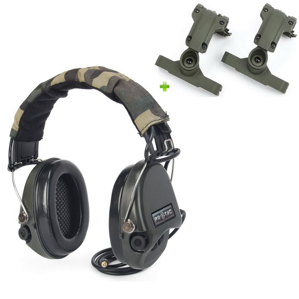 Активні навушники Protac III Sordin + Premium кріплення Чебурашки на каску, фото 1