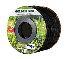 Стрічка крапельна 8 mil крок 20 см бухта 100 метрів емітерна GOLDEN DRIP