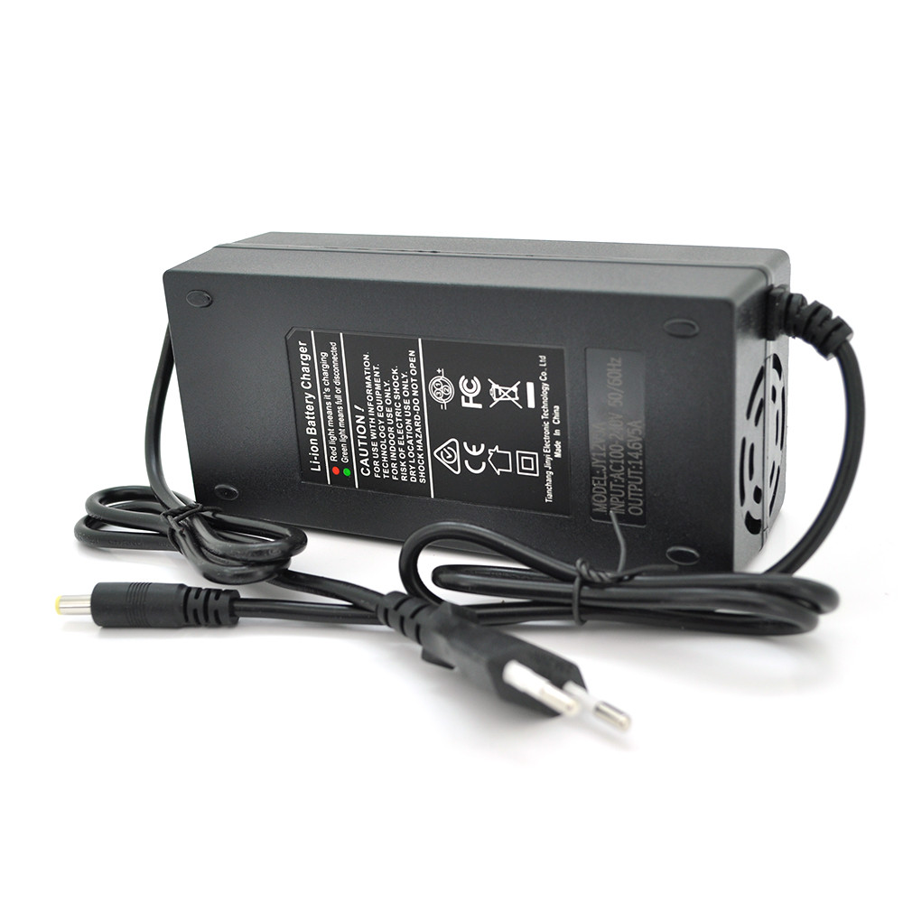Зарядний пристрій Jinyi для акумуляторів LiFePO4 12 V (14,6 V),4S,5A, штекер 5,5, з індикацією, BOX, фото 1