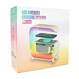 Настільна лампа-нічник G3, Bluetooth-колонка, бсдровна зарядка телефона, світло RGB, Box, фото 2