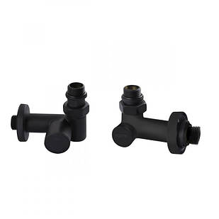 Комплект кранів SD Forte 1/2" НР для сушарки для рушників кутовий чорний SF395W15HEB