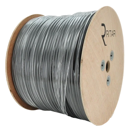 Кабель коаксіальний з живленням 305 м RITAR RITAR B305-RG59CU + 2x0.5mm CU, 0,81 мм.CU, 64x0.12m CCA, фото 1