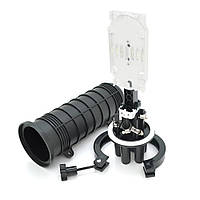 Муфта оптична Merlion ML-OP-F105H-24C, герметична, 4 введення, до 2 касет, до 24 зварень, матеріал PP