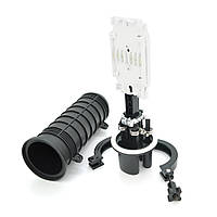 Муфта оптична Merlion ML-OP-F105H-48C, герметична, 4 введення, до 2 касет, до 48 зварювань, матеріал PP