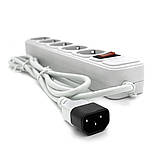Мережевий подовжувач Gembird UPS SPG5-X-6G, 220 В 10 А, 5 розеток, 1.8 м, Gray, Q40, фото 3