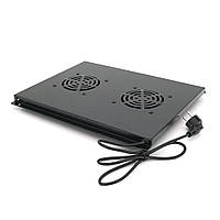 19" вентиляційний модуль Merlion, 2 вентилятори з цифровим термостатом і 1*Shuko, для шафи завглибшки 600 мм,