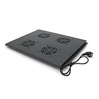 19" вентиляційний модуль Merlion, 4 вентилятори з цифровим термостатом і 1*Shuko, для шафи завглибшки 800 мм,