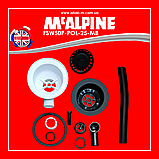 Злив для кухонної мийки чорний мат 1 1/2"x113 мм з круглим переливом FSW50P-POL-25-MB McAlpine, фото 4