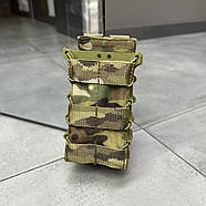 Підсумок під магазини АК, 2 секції, Мультикам, каркасний Койот, WINTAC, з системою Моллі, Cordura, під 2 ріжки, фото 4