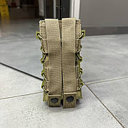 Підсумок під магазини АК, 2 секції, Мультикам, каркасний Койот, WINTAC, з системою Моллі, Cordura, під 2 ріжки, фото 5