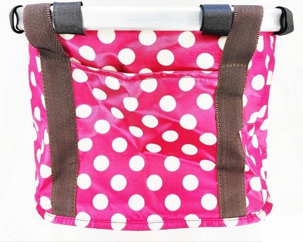 Сумка на руль Delta sport, швидкий монтаж, рожевий в горошок (A-592)