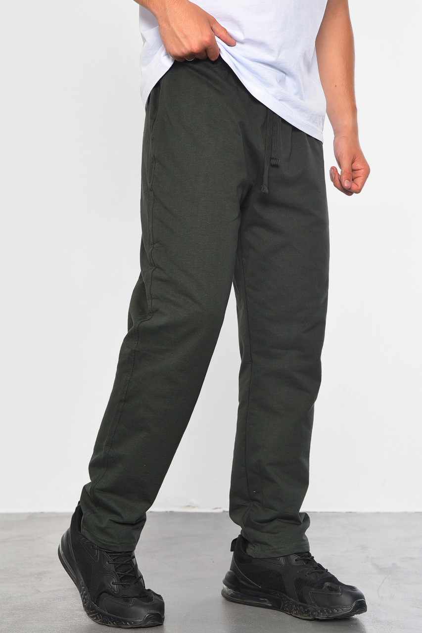 Спортивні штани чоловічі кольору хакі 181786M, фото 1