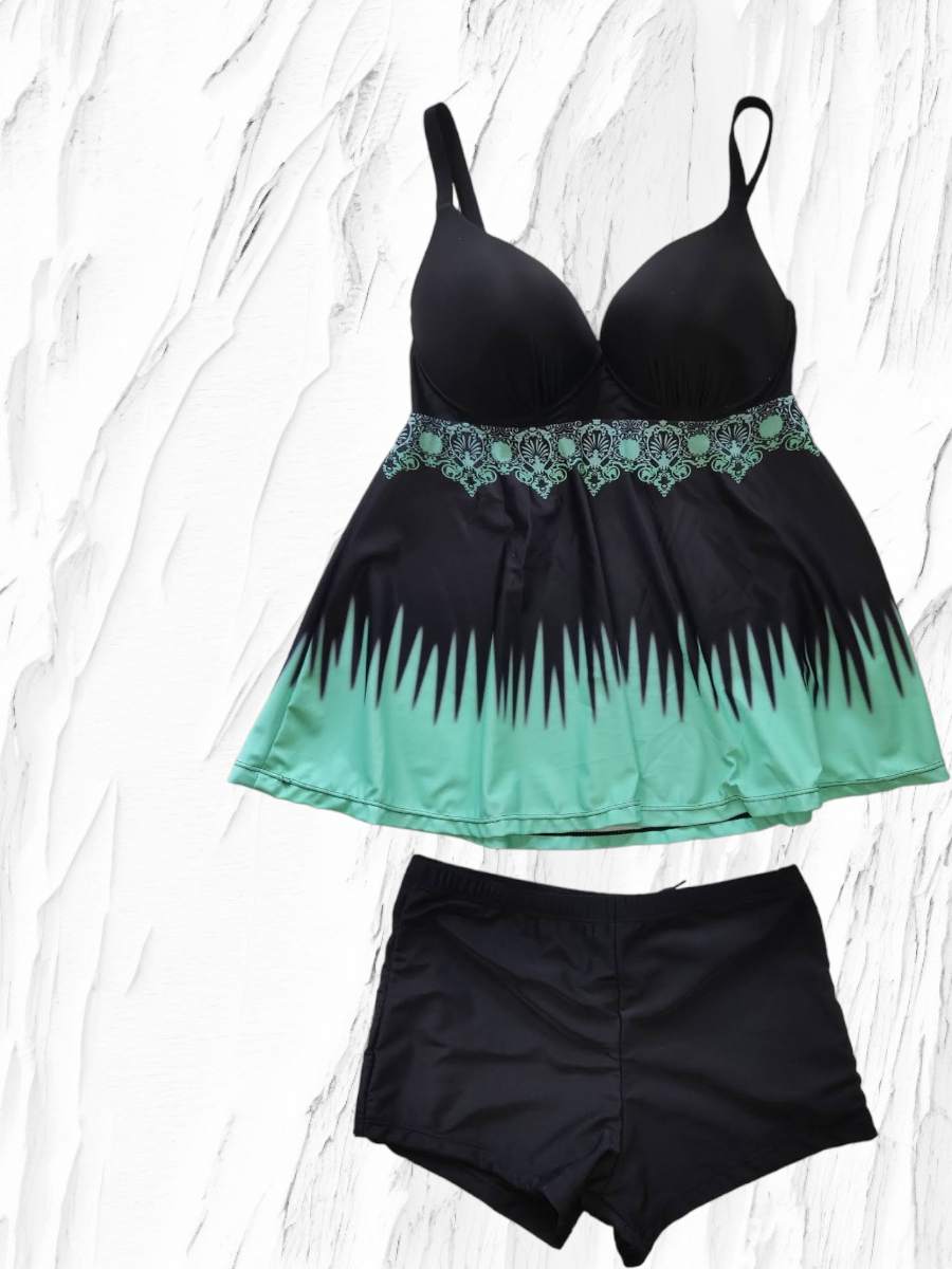 Танкини с шортами 7295 Тафина Fuba мята (В НАЛИЧИИ ТОЛЬКО 46 48 50 52  54 56 УКР р-ры)