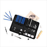 Художній набір для малювання та ескізів YOVER  в нейлоновому пеналі (60 предметів), фото 3