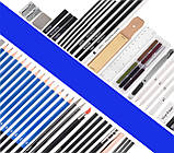 Художній набір для малювання та ескізів YOVER  в нейлоновому пеналі (60 предметів), фото 5