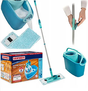 Професійний набір для ефективного прибирання Leifheit Clean Twist M Ergo відро з віджимом і шваброю мікрофібра