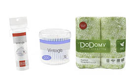 Паперові гігієнічні вироби, вологі серветки, ватяні диски