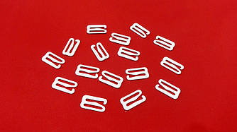 Регулятор для бретелей із гачком  метал 1,4 см білий