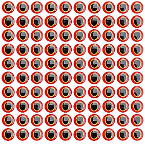 Очі для приманки риби 10 мм, Holographic Red, 100 шт.