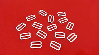 Регулятор для бретелей петелька метал 1,4 см білий