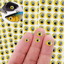 Приманка в виде реалистичных глаз 8 мм, Holographic Gold, 100 шт., фото 4