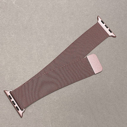 Ремінець металевий для Apple Watch 42 міланська петля для годинника епл вотч 42 рожевий o7g, фото 1