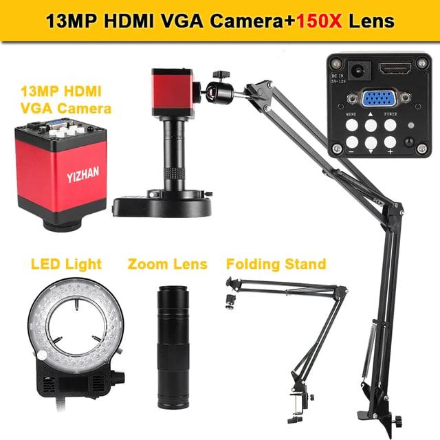 Мікроскоп електронний 1080P VGA, HDMI з зумом 150X на високому шатті з підсвіткою