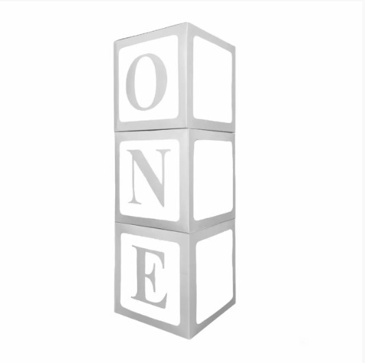 Декор для повітряних куль (білі кубики) ONE