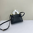 Сумка із клапаном 19см золота фурнітура А-800-19 Чорна, фото 6