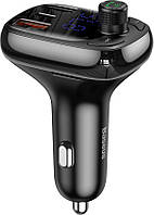 FM-модулятор/дисплей Baseus 2USB S-13 T-Typed black CCTM-B01/01 (CCMT000101)