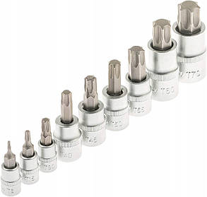 Набір головок TORX + біти в голівці TORX / E-TORX /TORX PLUS (1/4 / 3/8 "/ 1/2") 60 од. Vorfal V08065, фото 3